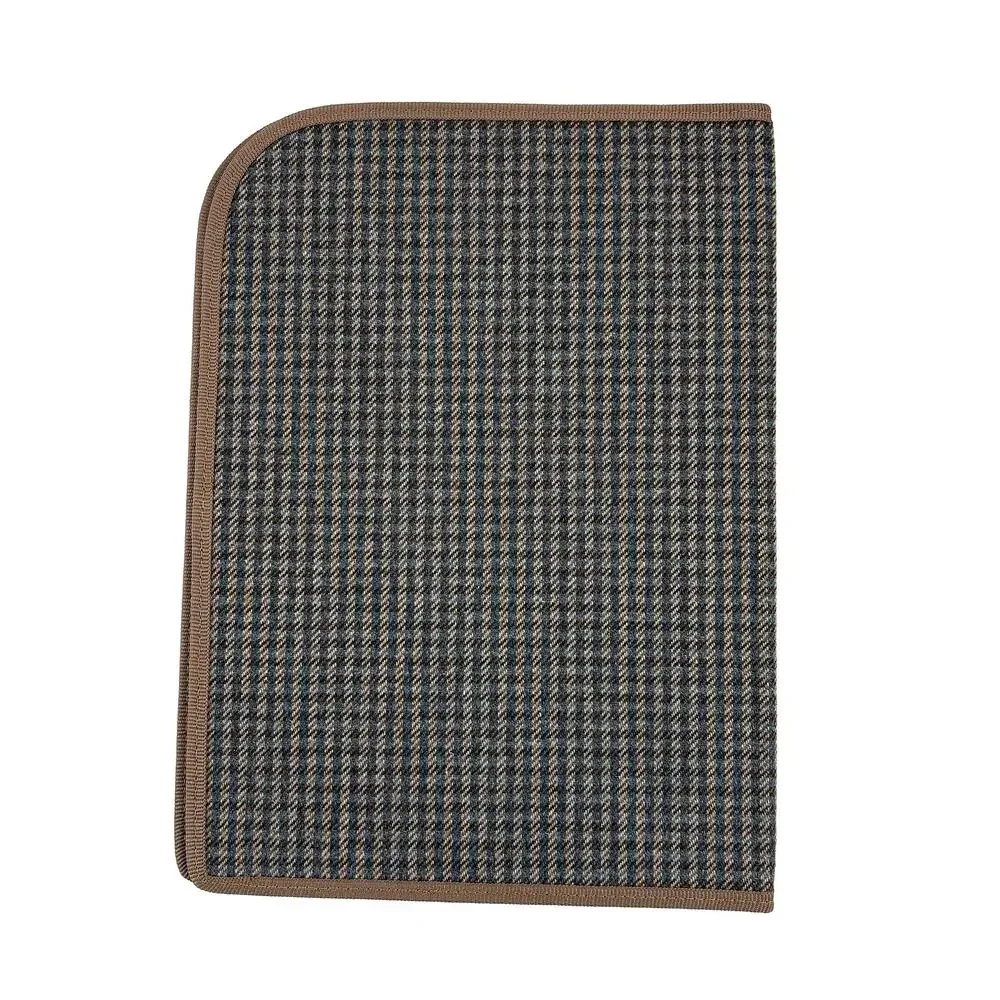 Pierre Cardin VTG Padfolio Notepad Folio Made Italy Houndstooth Brown 9.5
